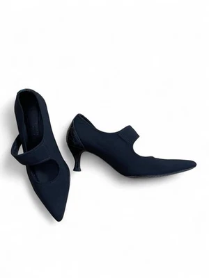 Tacones Donald J Pliner negros para gatito | Talla 7 | Zapatos de salón Mary Jane punta puntiaguda Foto 1 de 4