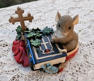 Fitz and Floyd Words to Live By Charming Tails Figur Maus und Bibelfigur - Bild 1 von 11