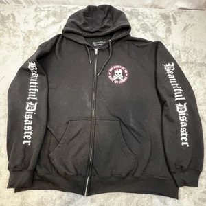 Beautiful Disaster Hoodie Womens 3XL Black Full Zip What Doesn't Kill You Skull - Picture 1 of 12