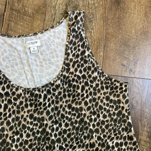 J Crew | 100% Cotton Leopard Sleeveless Summer Midi Dress Side Slits Small - Picture 1 of 22