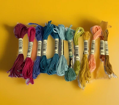 VTG FRANCE DMC Embroidery Floss Thread Pastel/Spring Shades - Lot of 12 Various - Image 1 of 4