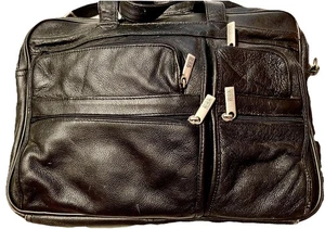 Vtg 1990s Bill Blass Expandable Black Multi Use Laptop Messenger Bag 17x11x5” - Picture 1 of 9