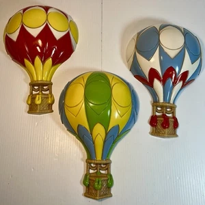 RARE Burwood Wall Hangings HOT AIR BALLOONS 1984 11.5” Set of 3 - Picture 1 of 12