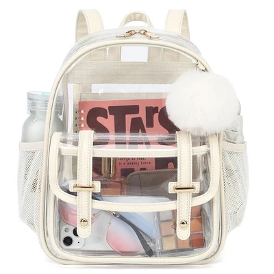 Small Transparent Backpack Mini See Through Bookbag for Women Girls Concert - Image 1 of 4