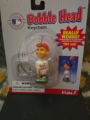 Vtg 1997 St. Louis Cardinals Baseball MLB Mini Bobble Head Keychain New  - Image 1 of 3