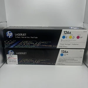 HP LaserJet 126A CE311A, CE312A ONLY Cyan & Yellow Toner Cartridges (READ DESC) - Picture 1 of 3