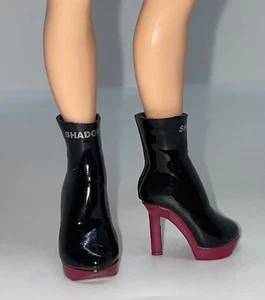 Rainbow High Shadow Scarlet Rose Doll Outfit Shoes Black Ankle Boots Maroon Heel - Picture 1 of 6