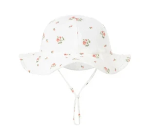 Spring Autumn Baby Sun Hat - White Floral (new) - Picture 1 of 1