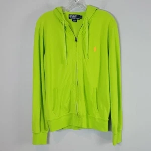 POLO Ralph Lauren Zip Hoodie neon lime green with orange logo Medium Jacke - Bild 1 von 7