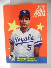 1988 FLEER ALL STAR TEAM # 3 OF 12 GEORGE BRETT BASEBALL CARD - NM/MT