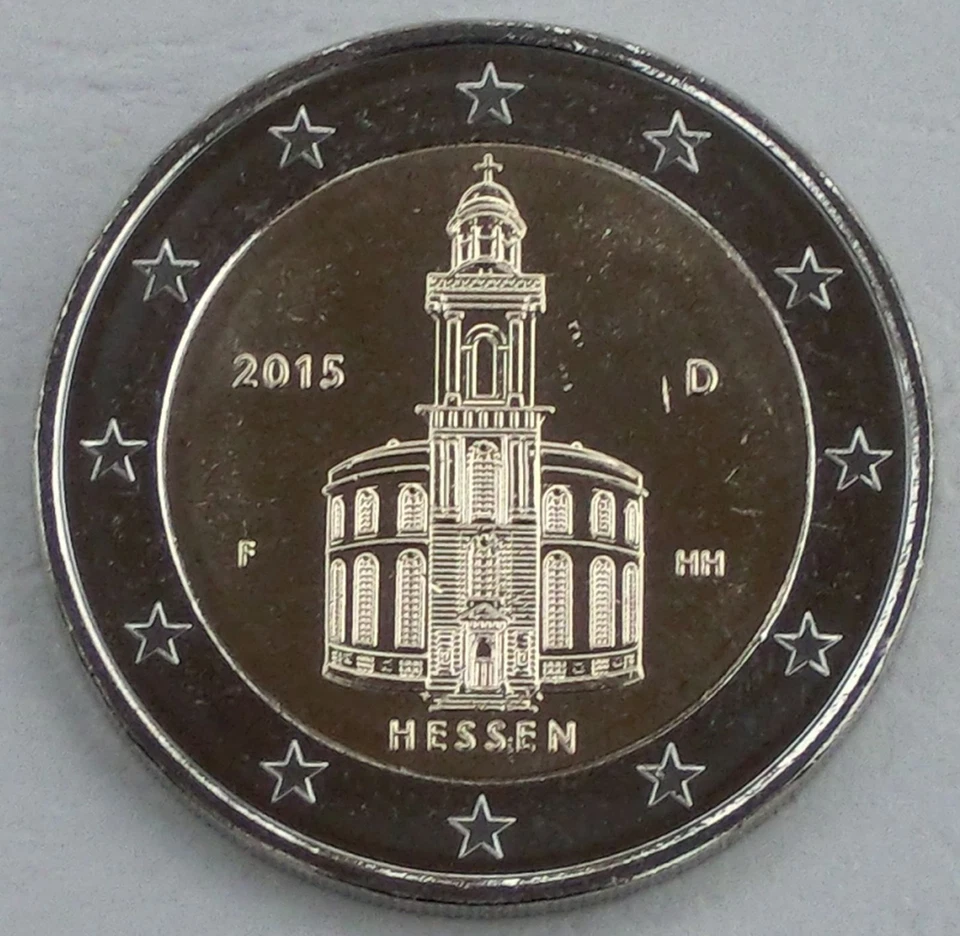 2 Euro Commemorative Coin Germany F 2015 Hessen / Paulskirche Uncirculated - Image 1 of 1