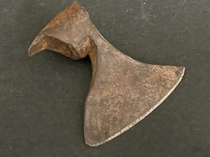 VINTAGE HAND FORGED SOLID IRON TRIBAL HATCHET AXE HEAD WOOD CUTTER TOOL (IA.15) - Picture 1 of 15