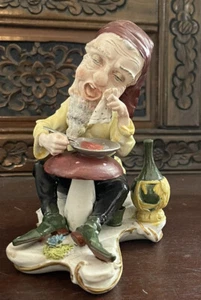 RAR Vintage Capodimonte Zwerg Wichtel Figur Essend - signiert. Bitte Beschreibung beachten - Bild 1 von 8