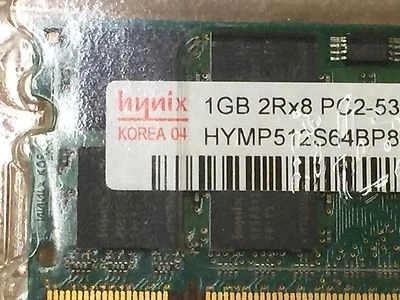 Hynix 1GB PC2-5300S-555-12 DDR2 200Pin 667MHz SODIMM HYMP512S64BP8-Y5 - Image 1 of 3
