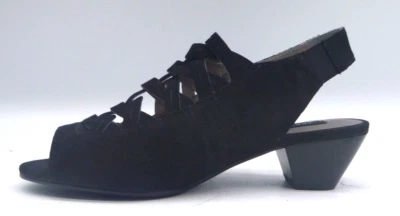 Sandalias Array negras de gamuza con cordones para mujer talla 6 anchas Foto 1 de 4