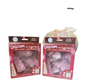 2 pc R & M Unicorn 5 pc decorating set cake cupcakes cookies fondant - Picture 1 of 2