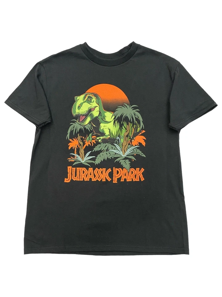 Jurassic Park Boys Black Short Sleeve Dinosaur Raptor T-Shirt Shirt - Image 1 of 1