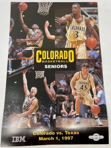 New Colorado Buffaloes Basketball Poster - Seniors - vs. Texas Longhorns 17 x 11 Cover