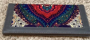 Abbberry - Portafoglio donna slim bifold per carte di credito con chiusura a scatto - Grigio/Multi - Foto 1 di 14