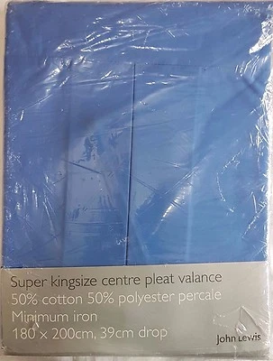 John Lewis Super Kingsize Centre Pleat Valance - 50% Cotton  50% Polyester - Image 1 of 4