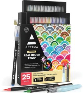 Watercolor Paint Pens, 24 Watercolor Brush Pens with Flexible Nylon Brush Tips, - Picture 1 of 12