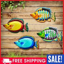 Metal Tropical Fish Art Wall Decoration Creative Fishing Decor Coastal Ornaments