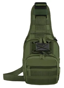East West USA Tactical Shoulder Sling Trail Walker Utility Bag RT517 OLIVE - Picture 1 of 4