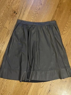 Falda para mujer de cuero sintético línea A - gris oscuro talla 12 bolsillos Foto 1 de 4