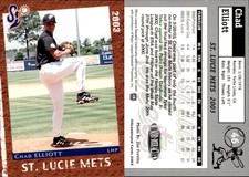 Chad Elliott 2003 Grandstand St. Lucie Mets #NNO Card *AutographDen*
