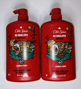 Old Spice Men's Body Wash, Bearglove, Long Lasting Lather, 33.4 fl oz Lot Of 2 - Picture 1 of 1