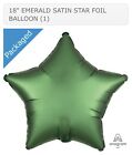 ANAGRAM 18" EMERALD GREEN SATIN LUXE STAR FOIL BALLOON SHIMMERING MATTE METALLIC