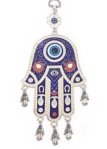 Blue Evil Eye Hamsa Hand Hanging Wall Decoration for Protection