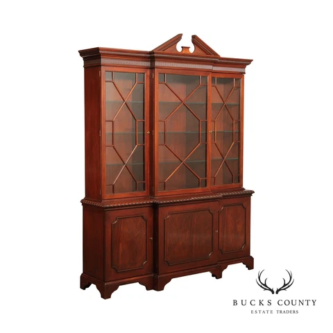 Baker Furniture Historic Charleston Mahogany Breakfront Bookcase China Cabinet Cover