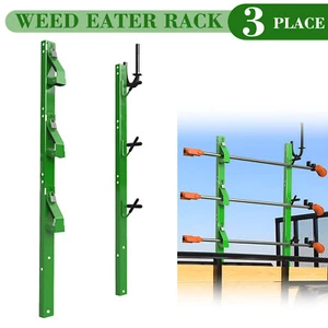 GREEN 3 Place Weedeater Trimmer Racks For OPEN Landscape Truck&Trailer w/ Lock - Picture 1 of 24