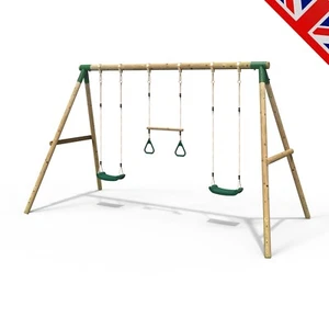 Rebo Kids Wooden Garden Swing Set Childrens Swings Comet