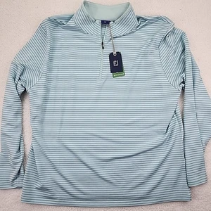 Pullover de golf FootJoy XXL DriRelease de felpa francesa 1/4 cremallera azul espuma de mar para hombre NUEVO - Imagen 1 de 12