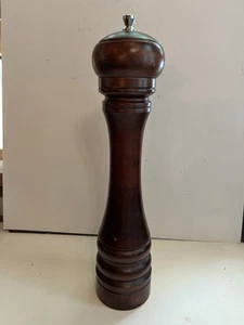 Mr. Dudley MCM Wood Pepper Mill Grinder 12" Tall Dark Finish - Picture 1 of 4