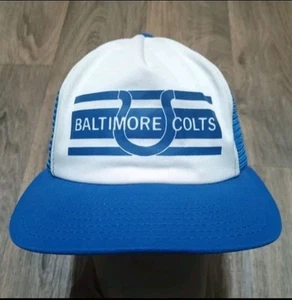 Vintage Baltimore Colts Snapback Hat Trucker Style 70s AJD Lucky Stripes - Picture 1 of 8