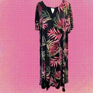 CATHERINE'S PLUS SIZE 3XL HOUSE DRESS CASUAL MUMU ~ TROPICAL FLORAL - Picture 1 of 5