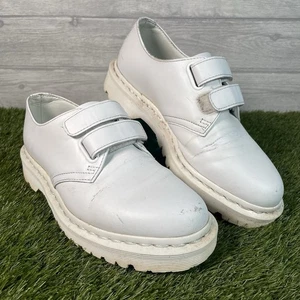 Dr. Martens Derby Brogue Shoes Laureen White Leather Hook Loop Strap Womens UK 3 - Picture 1 of 23