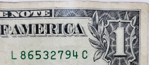 $1 Bill 2013 Fancy Serial Number TRUE Scattered Ladder πͺ Digits 2-9 - 86532794 - Picture 1 of 3