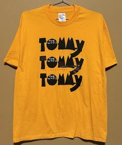 Vintage 1992 The Who’s Tommy On Broadway T-Shirt Yellow - Mens Size XL - Picture 1 of 3