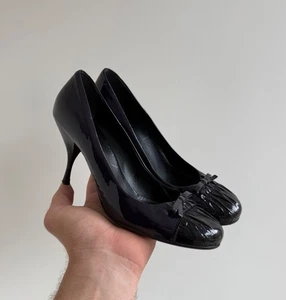 Vintage Prada Purple Leather Pump Heels Shoes - Picture 1 of 13