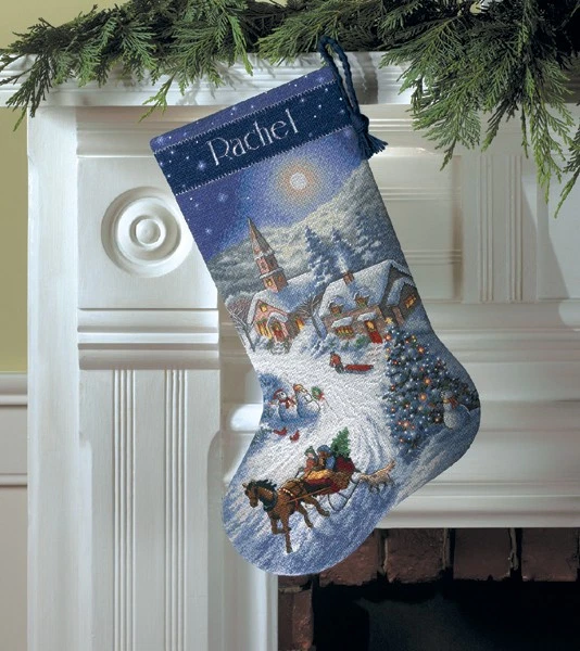 Dimensions GOld Collection Counted Cross Stitch Kit 16" Long-Sleigh Ride (16 Cou - Image 1 of 1
