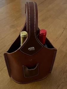 Kingfisher Leatherworks Doble Barril Botella Bolso Cuero Vino Whisky Mercer - Imagen 1 de 13