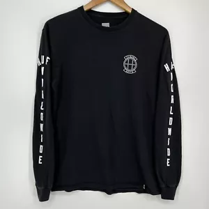 HUF Long Sleeve T-Shirt Men's M Black T1-KCUF NOYFB Crew Neck Cotton Worldwide - Picture 1 of 10