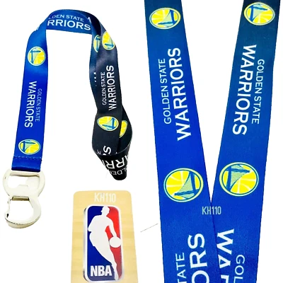NBA Golden State Warriors Keychain & Bottle Opener Lanyard - Image 1 of 4