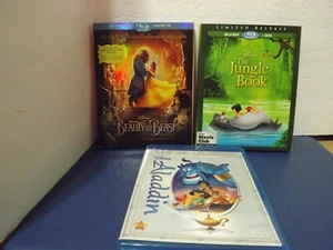 Disney Beauty And The Beast, The Jungle Book, Aladdin Blu Ray Dvd - Picture 1 of 7