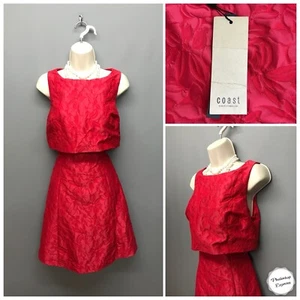 NEW Coast Red Sleeveless Betsie Textured Occasion Dress UK 12 EUR 40 RRP £95.00 - Picture 1 of 12