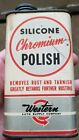 Vtg Western Auto Supply Silicone Chromium Polish Can Gas Oil Advertising